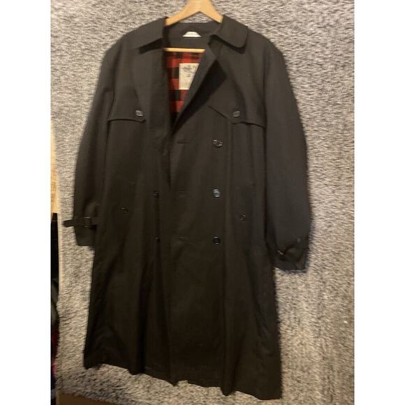 Men's John R. Ord Bleu Navy 5 Button Trench Coat w/ Classic Lining Size 42 - Picture 10 of 15